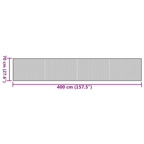 gulvtæppe 70x400 cm rektangulær bambus sort