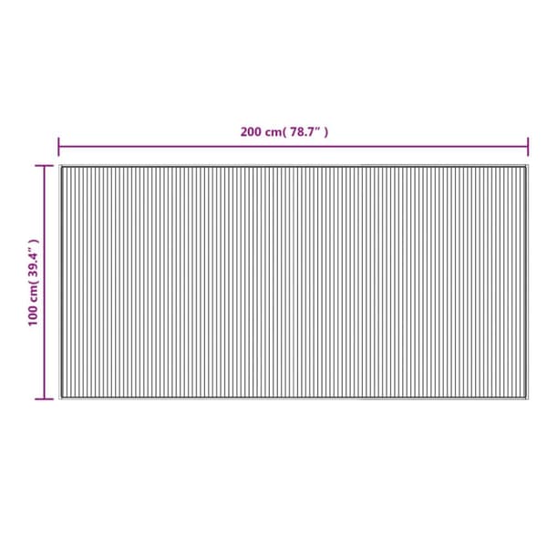 Matta rektangulär grå 100x200 cm bambu