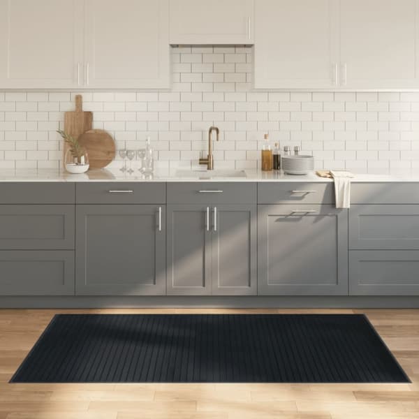 Matta rektangulär grå 100x200 cm bambu