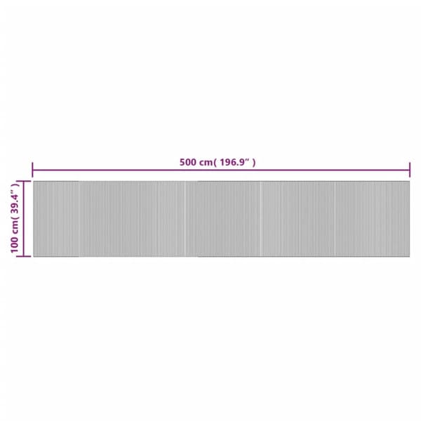 Matta rektangulär svart 100x500 cm bambu