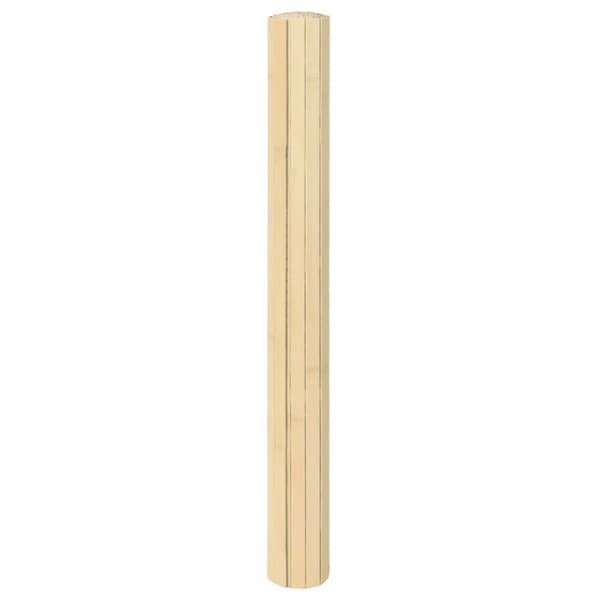 gulvtæppe 100x100 cm rektangulær bambus lys naturfarvet