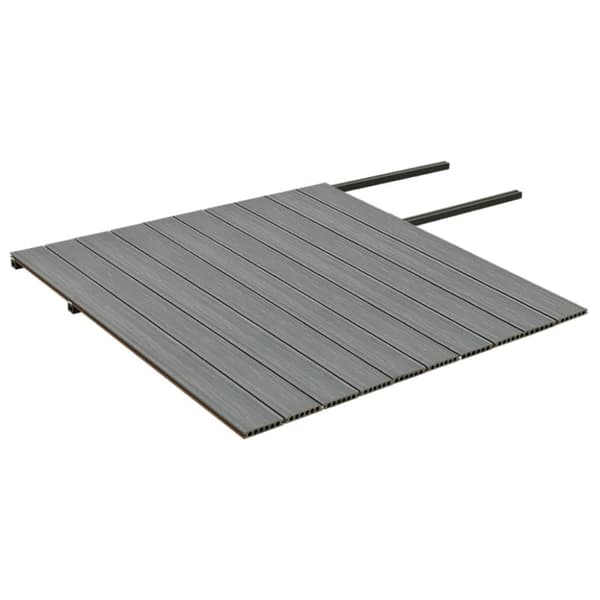 WPC-golvplattor med tillbehör brun och grå 20 m² 2,2 m