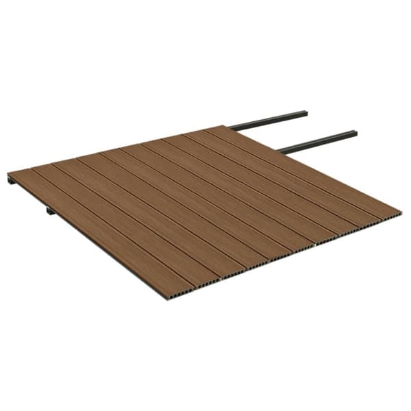 WPC-golvplattor med tillbehör brun och grå 20 m² 2,2 m