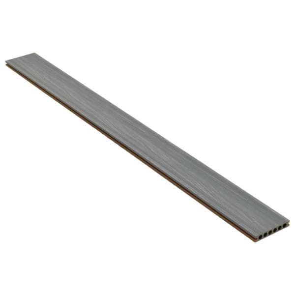 WPC-golvplattor med tillbehör brun och grå 20 m² 2,2 m
