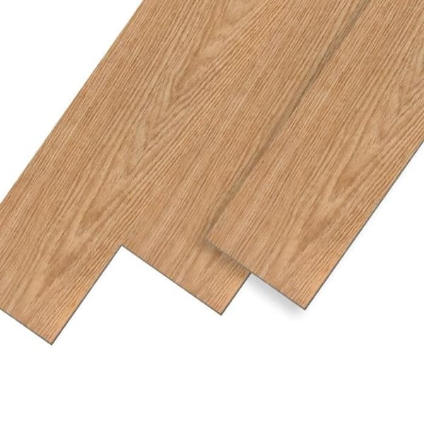 YUENFONG Set med 18 självhäftande PVC-golv, trälook, 91,44 x 15,24 x 0,2 cm, för ca 2,5 m², varm ek