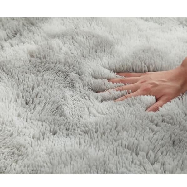 Vardagsrum Sovrumsmatta 160x230cm - Shaggy Yoga Matta - Anti-halk - Heminredning - Ljusgrå
