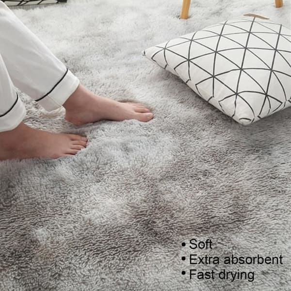 Vardagsrum Sovrumsmatta 160x230cm - Shaggy Yoga Matta - Anti-halk - Heminredning - Ljusgrå