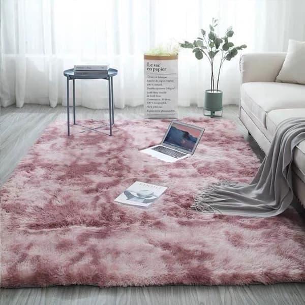 Shaggy Living Room Matta - Rosa - 160x230cm - Lång lugg - Anti-halk - Polyester material