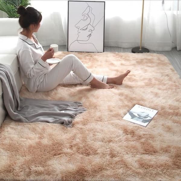 Ruldgee Shaggy Rug - ljusgrå version - 50x120cm - fluffigt plyschtryck