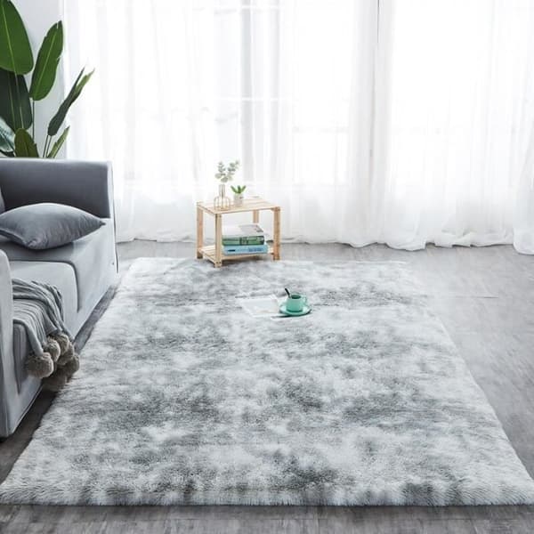 Ruldgee Shaggy Rug - ljusgrå version - 50x120cm - fluffigt plyschtryck