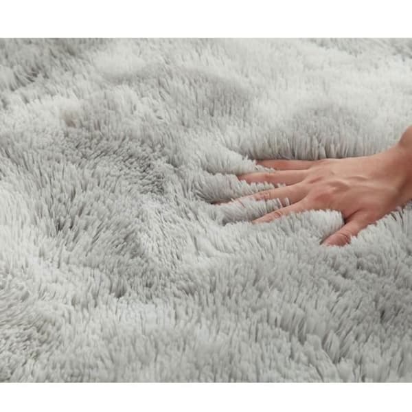 Shaggy Yogamatta - Extra mjuk mikrofiber - Ljusgrå - 50x160cm