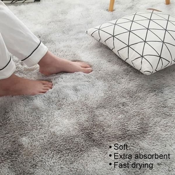Shaggy Yogamatta - Extra mjuk mikrofiber - Ljusgrå - 50x160cm