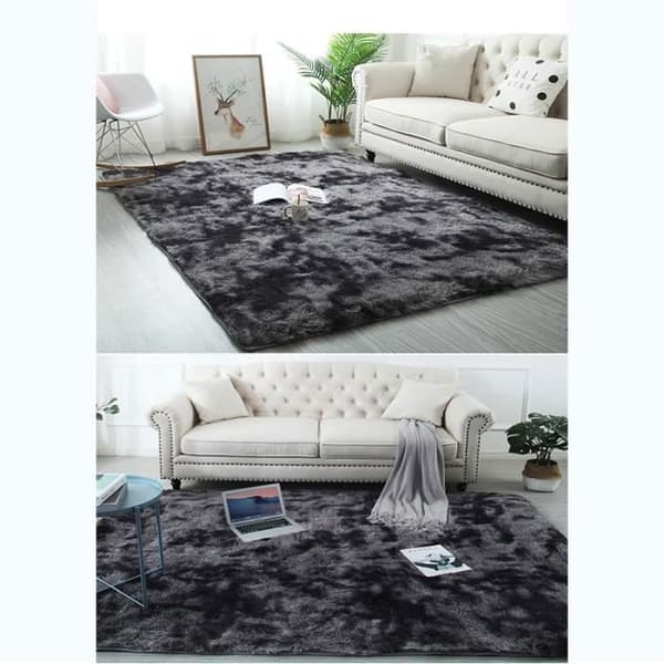 Shaggy Living Room Matta 160x230 i mörkgrå plysch