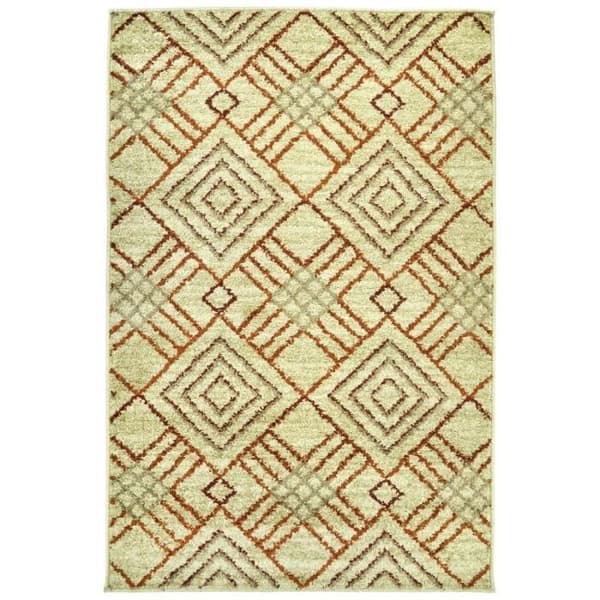 Oändligt modern och geometrisk matta, beige, 100x150