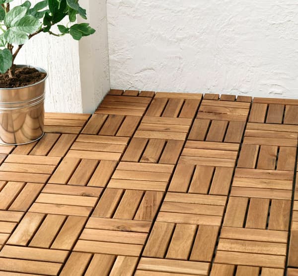 Terassilaatta FINLAY 30x30x2cm akaasiapuuta 11kpl/0.99m², vaaleanruskea