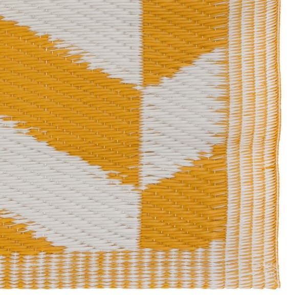 Geometrisk utomhusmatta 90 x 180 cm Atmosphera - Geometrisk ockra