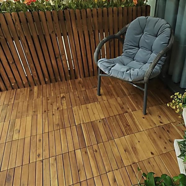 Golvplattor - XMTECH - 11 stycken - 30x30 cm - Akaciaträ - Utomhus - Halkfri