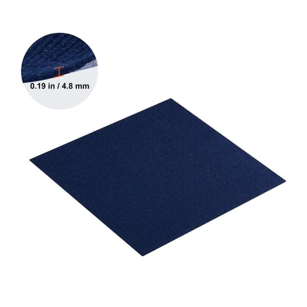 Selvklæbende tæppefliser, 24x24 tommer, nem installation, 0,19 tommer tyk,24x24 tommer Mørkeblå 24x24in Dark Blue