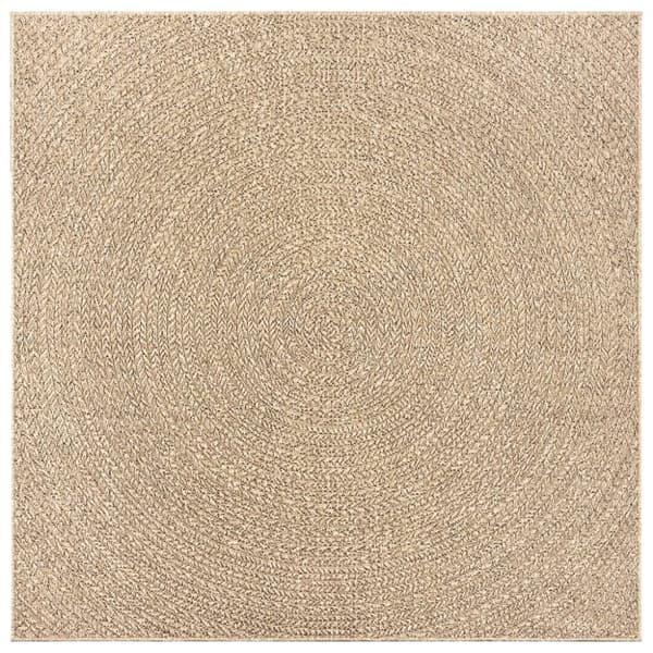 gulvtæppe ZIZUR 240x240 cm jute-look indendørs og udendørs