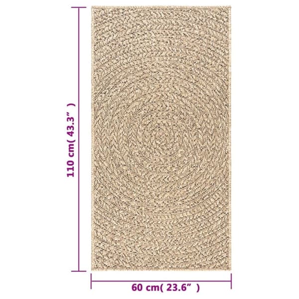 gulvtæppe ZIZUR 60x110 cm jute-look indendørs og udendørs