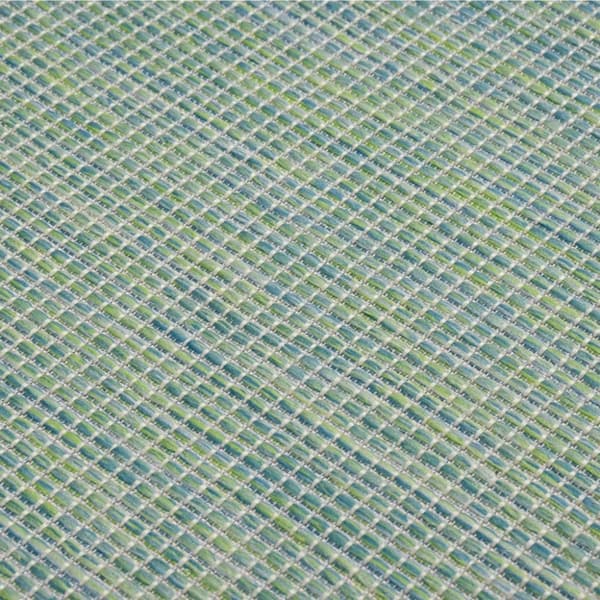 Utomhusmatta plattvävd 80x250 cm turkos