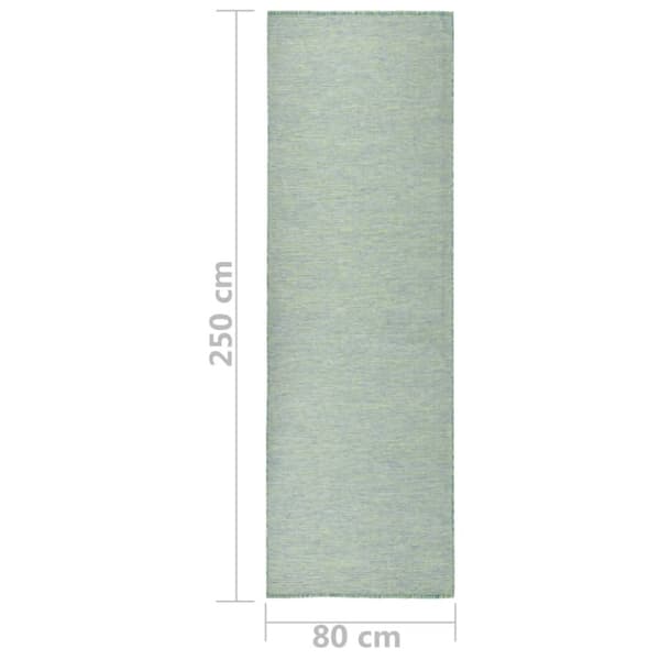 Utomhusmatta plattvävd 80x250 cm turkos
