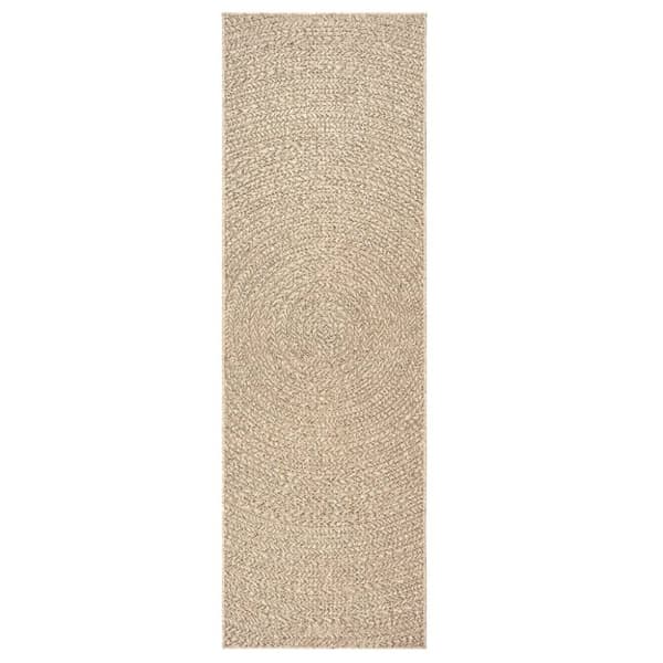 gulvtæppe ZIZUR 80x200 cm jute-look indendørs og udendørs