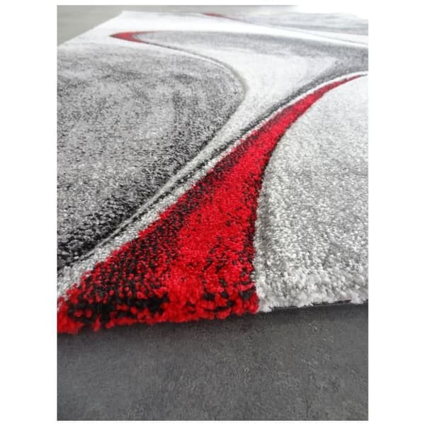 Modern matta - 200x200 rund cm - MADILA Röd - Polypropen - UN AMOUR DE TAPIS