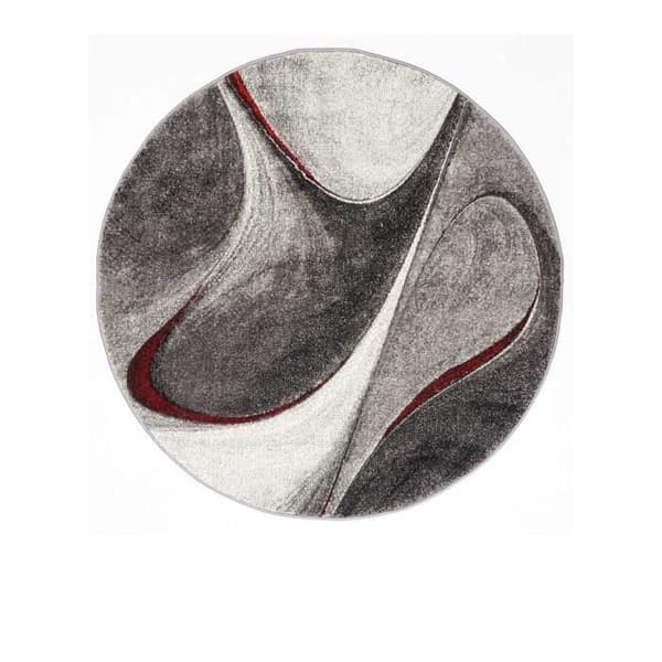 Modern matta - 200x200 rund cm - MADILA Röd - Polypropen - UN AMOUR DE TAPIS