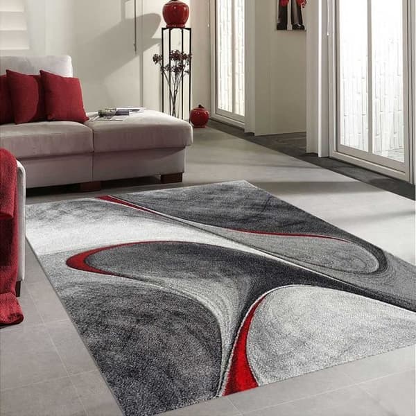 Modern matta - 120x170 cm - MADILA Röd - Polypropen - UN AMOUR DE TAPIS