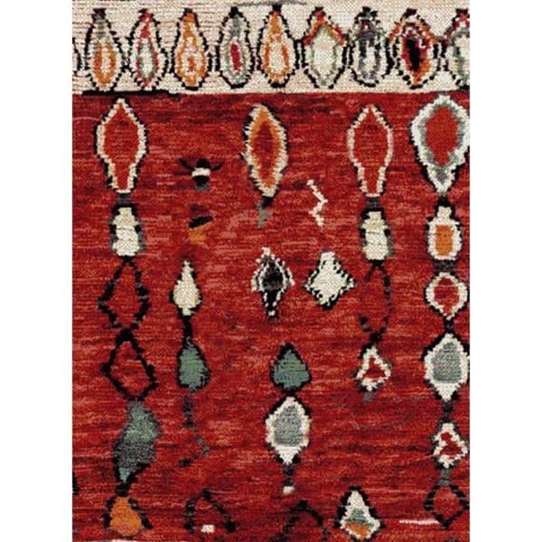Matta i berberstil - 140x140 kvadrat cm - Berber MAROCCO Röd - Polypropen - UN AMOUR DE TAPIS