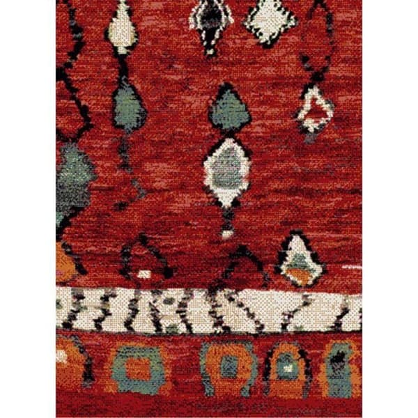 Matta i berberstil - 140x140 kvadrat cm - Berber MAROCCO Röd - Polypropen - UN AMOUR DE TAPIS