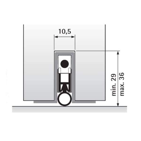 Automatisk dörrbotten - ELLEN - MATIC - Aluminium - 393cm - Effektiv isolering