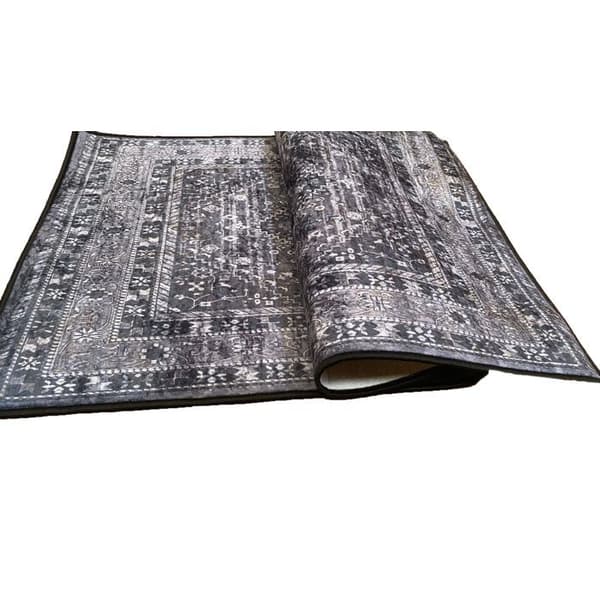 Matta - MAGHREB - Antracit - 80x150 cm - Syntetisk - Halkskyddande - Maskintvättbar