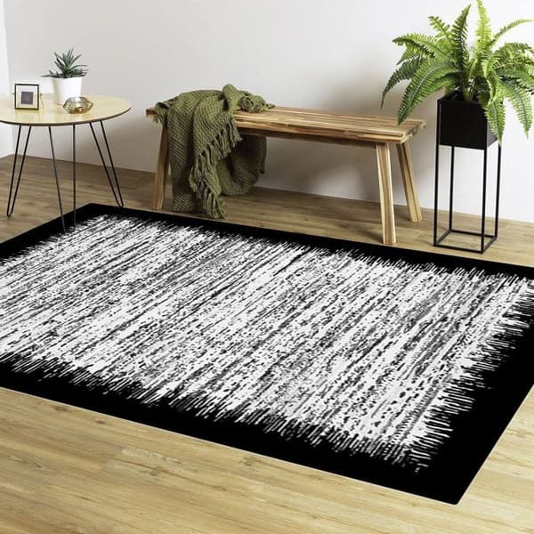 Modern matta Grå med svart kant 50 x 80 cm