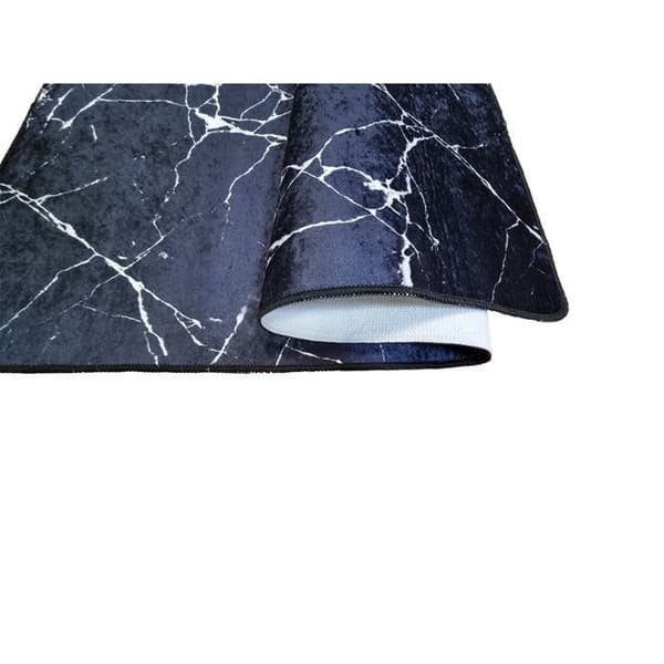 Matta - MANI TEXTIL - Svart marmorerad - 160x230 cm - Syntet - Modern