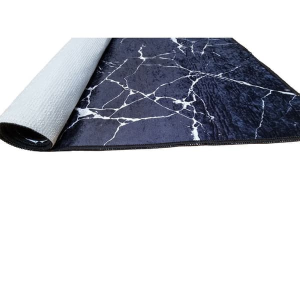 Matta - MANI TEXTIL - Svart marmorerad - 160x230 cm - Syntet - Modern
