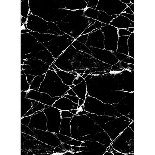 Matta - MANI TEXTIL - Svart marmorerad - 160x230 cm - Syntet - Modern