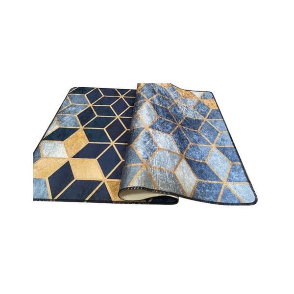 Vardagsrumsmatta LUXE Guld, Blå Mått - 120x180