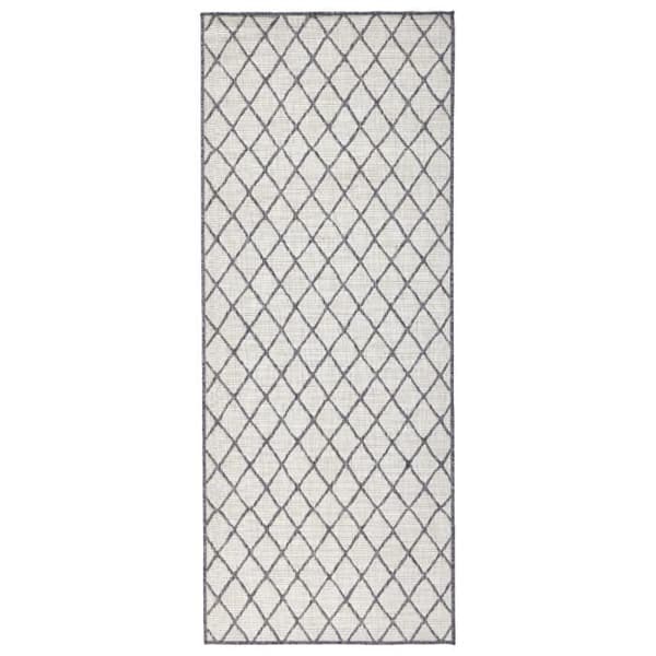 Modern och geometrisk dubbelmatta - Grå - 80x250 - Modern - Syntet - Rektangulär