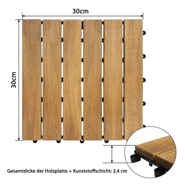 Kakelgolv - XMTECH - 30x30cm - Brun - Inredning - Clip-on