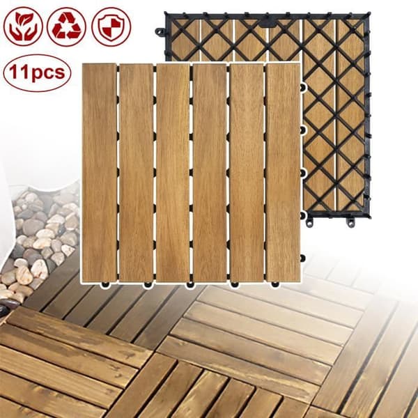 Kakelgolv - XMTECH - 30x30cm - Brun - Inredning - Clip-on