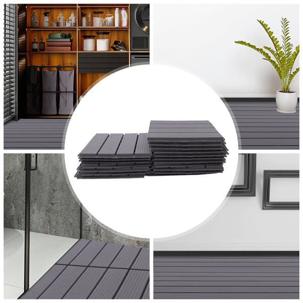 Sammenkoblede terrassefliser, holdbart PP-materiale, skridsikker design, nem DIY-installation