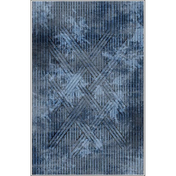 Matta - FISUN - Blå - 300x400 - Halkfri - Maskintvättbar - Modern