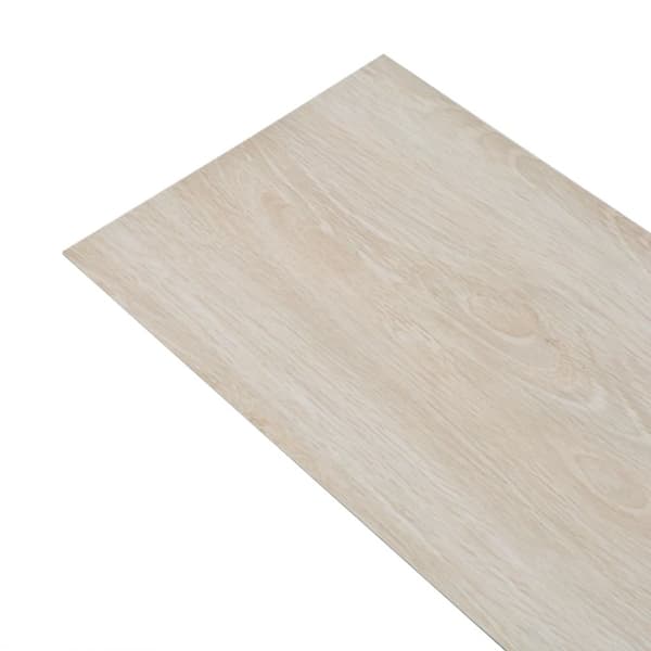 Ej självhäftande PVC-golvplankor 5,26 m² 2 mm klassisk ek vit