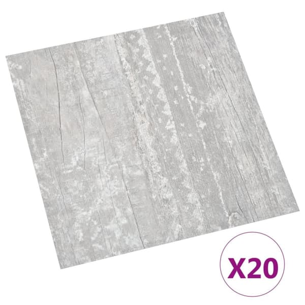 Självhäftande golvplankor 20 st PVC 1,86 m² grå