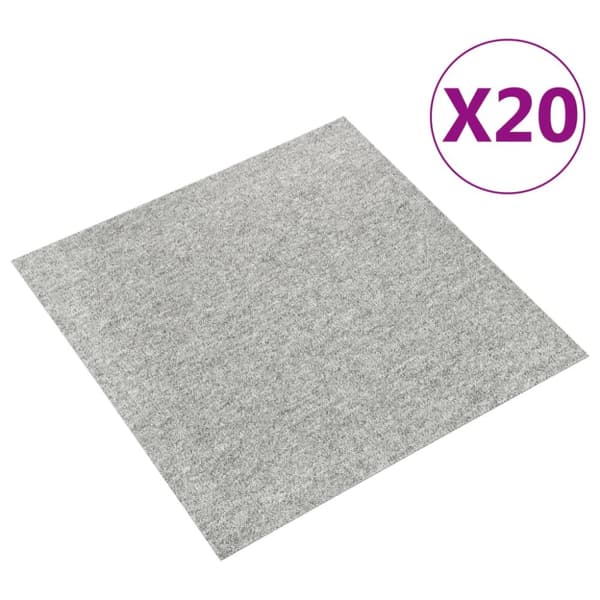 Textilplattor 20 st 5 m² 50x50 cm ljusgrå