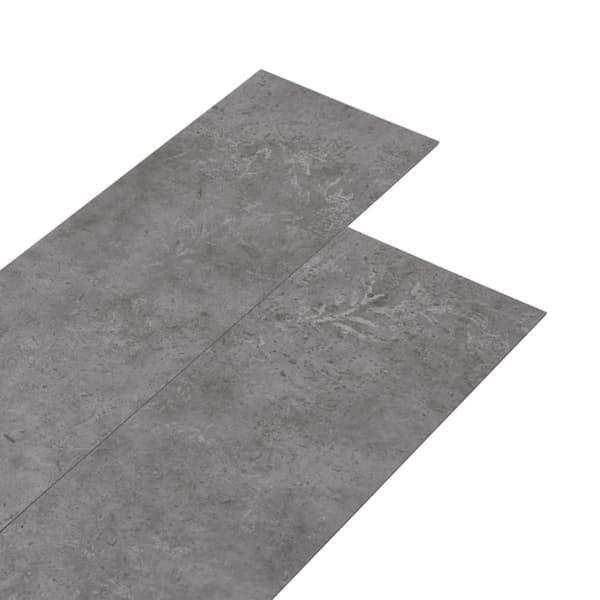 PVC-golvbrädor 5,02 m² 2 mm självhäftande betonggrå