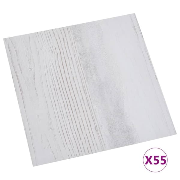 Självhäftande golvplankor 55 st PVC 5,11 m² ljusgrå