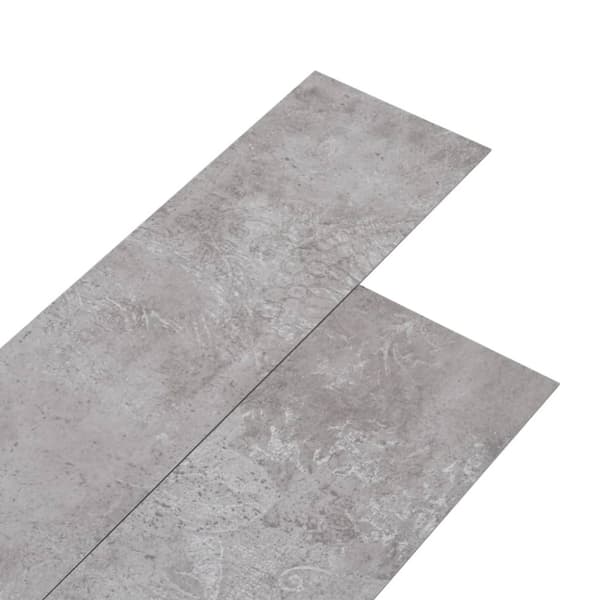 PVC-golvbrädor 5,02 m² 2 mm självhäftande jordgrå